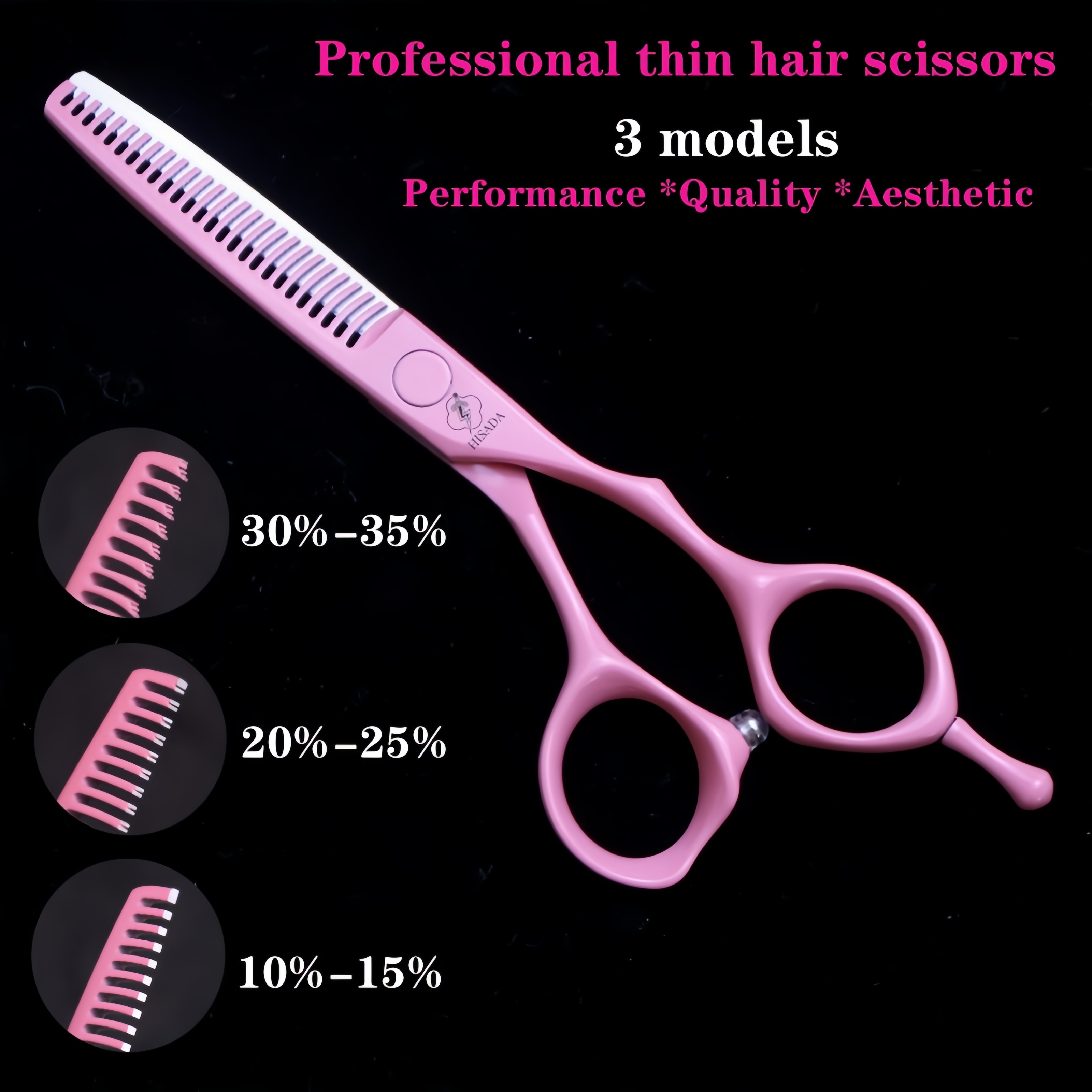 Hisada kappersschaar 5.5/6.0/6.5 inch roze kappersschaar haarknipmachine kappersaccessoires