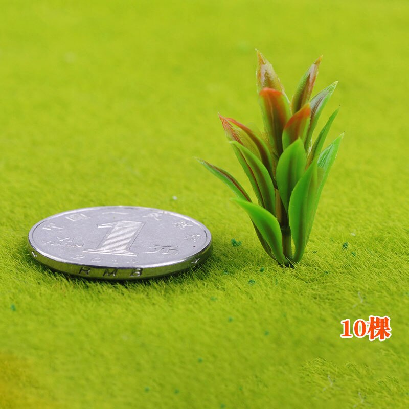 50 stücke Gras Blume Modell Miniatur Modell Strauch Künstliche Kunststoff Modell Gräser Garten Zubehör: Black