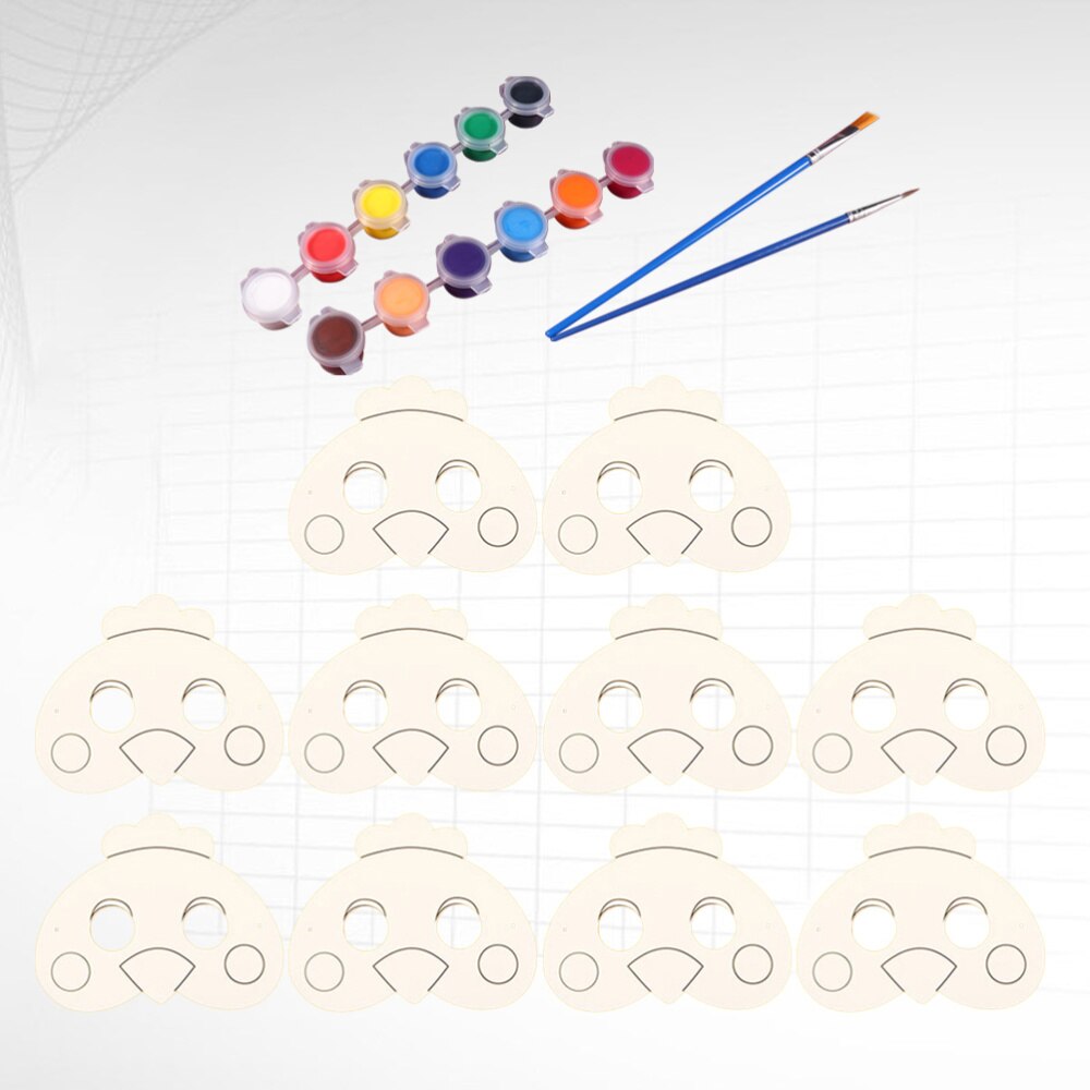 1 Set of DIY Painting Board Kids Coloring Dawing Board Blank Board DIY Graffiti Material (10pcs Blank Mask)