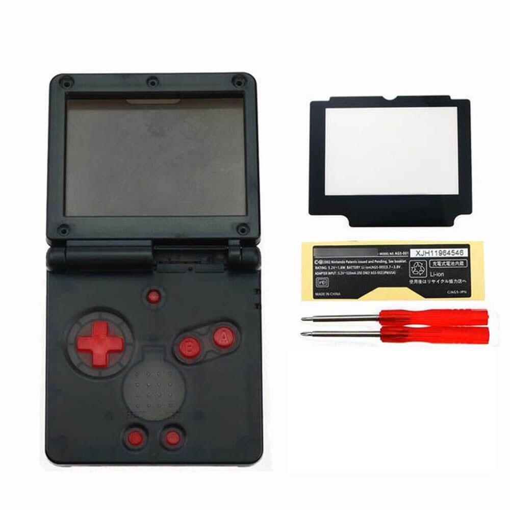 11colors 1set Clear For Nintend GBA SP Replacement Housing Shell Cover For GameBoy Advance SP with lens screwdrivers: D with plastic lens