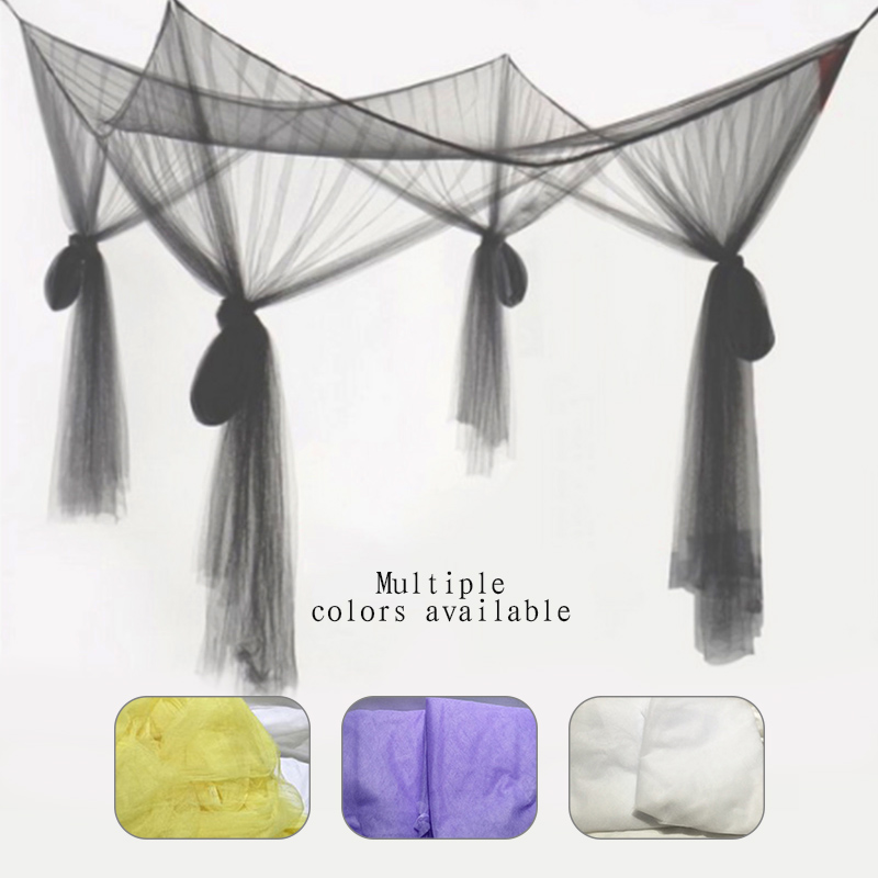 Large Double Bed Mosquito Net Anti Mosquito Four Door Home Bedroom Sleeping Curtain Bed Romantic Hanging Bed Valance