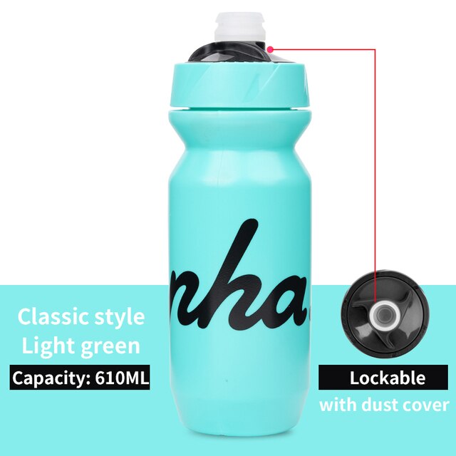 Rapha 610-710ML Ultralight Bicycle Water Bottle Leak-proof Squeezable Cycling Bottle Taste-free BPA-free Outdoor sports kettle: 610ml Light Green