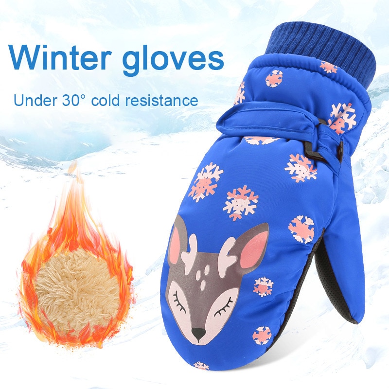 MLTBB Winter Handschoenen Voor Jongens Meisjes Dikker Plus Fluwelen Ski Handschoenen Koude Winddicht Waterdicht Winter Warm Kids Handschoenen 8- 12 jaar