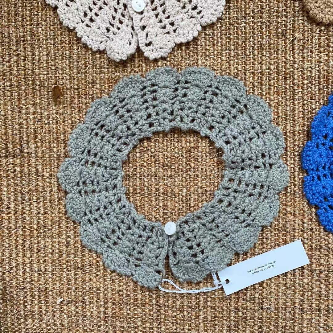 Ornements pour enfants 21, bébé automne et hiver dentelle crochetée à la main tricotée col détachable fille: 4