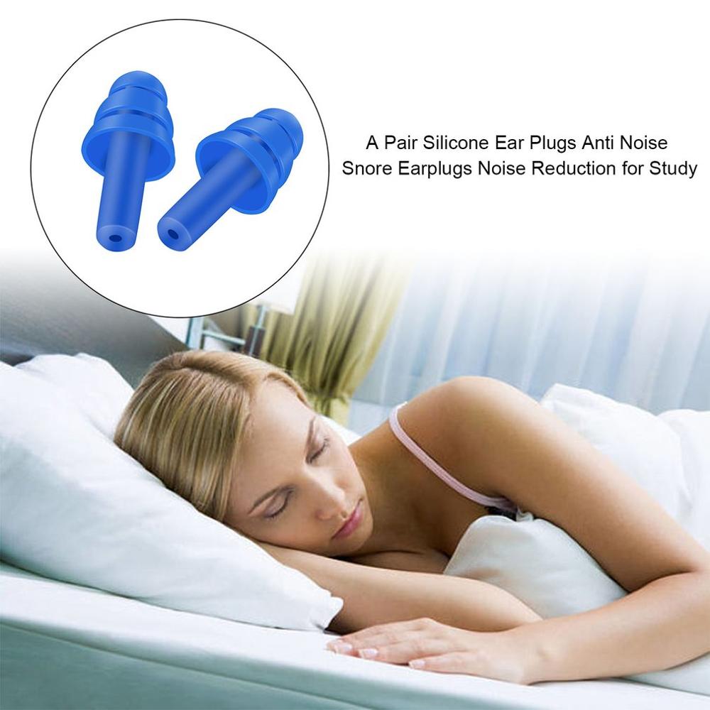 1 Paar Blauwe Spiraal Effen Handig Siliconen Oordopjes Anti Noise Snurken Oordopjes Comfortabel Voor Slapen Zwemmen
