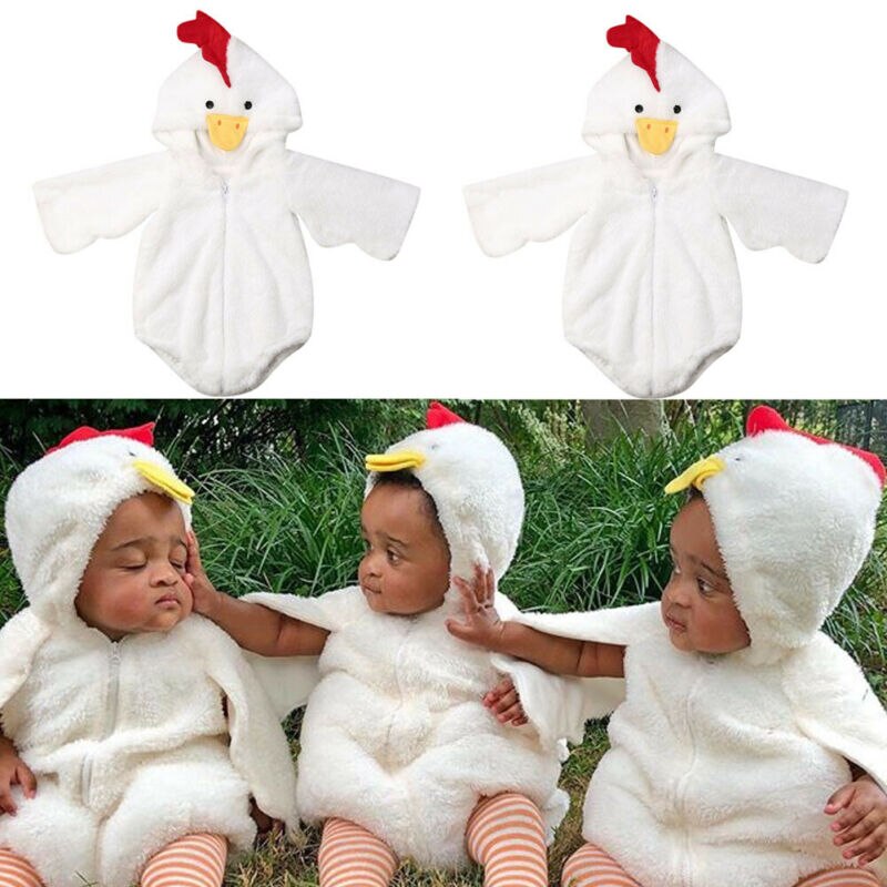 Kids Baby Girl Boy Fuzzy Chick Romper Jumpsuit Outfits Halloween Cosplay Costume
