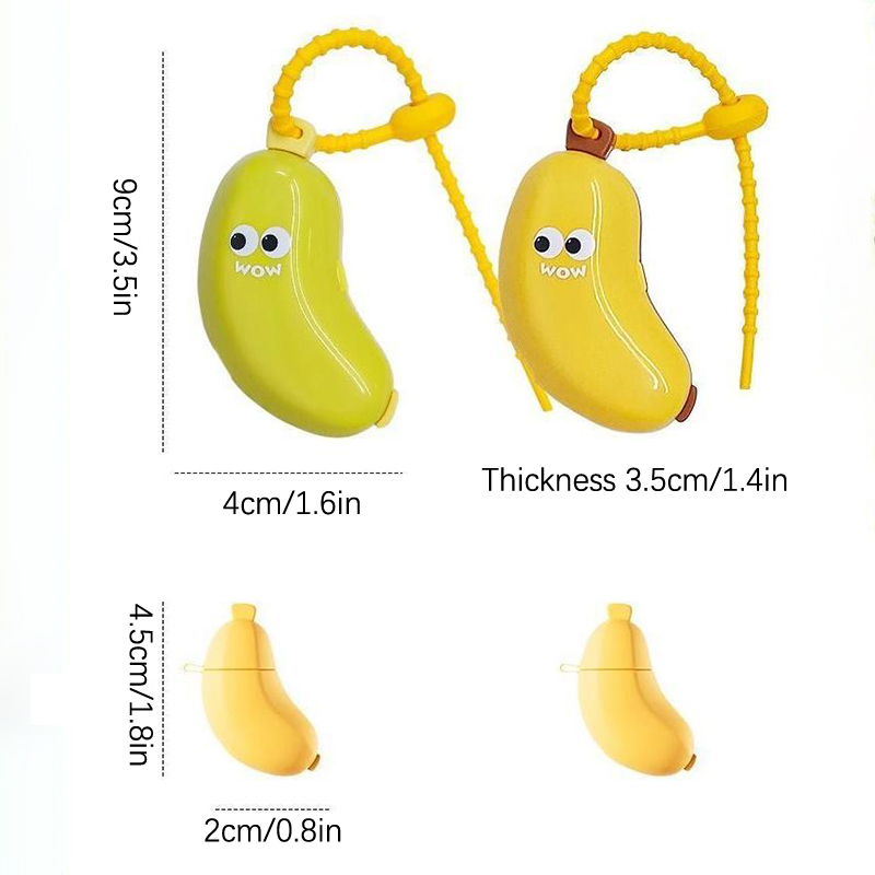 Bonita cubierta protectora para cabezal de cepillo de dientes en forma de plátano con compartimento para pasta de dientes, caja de almacenamiento portátil con abrazadera para polvo de viaje