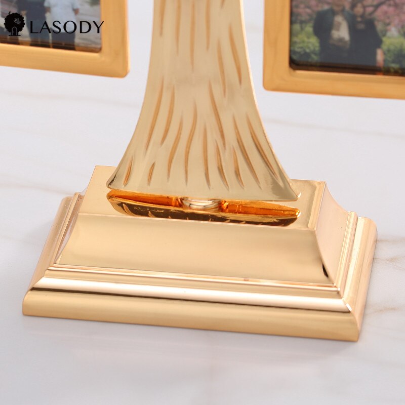 Zinc Alloy Photo Frame Family Tree Frame Photo Frame Metal Tree Shape Crafts with 7 Hanging Picture Photo Frames