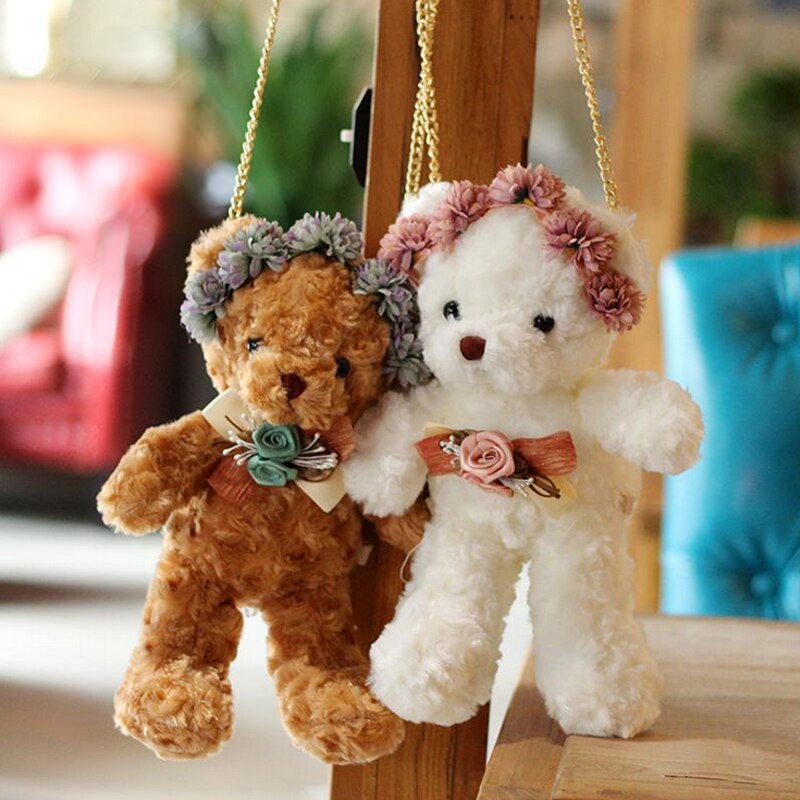 Oryginalny Lolita niedźwiedź torba nowe kobiety cały mecz miękki miś torba silnik wibracyjny robić telefonu torebka lalka miś torba MAGOGO