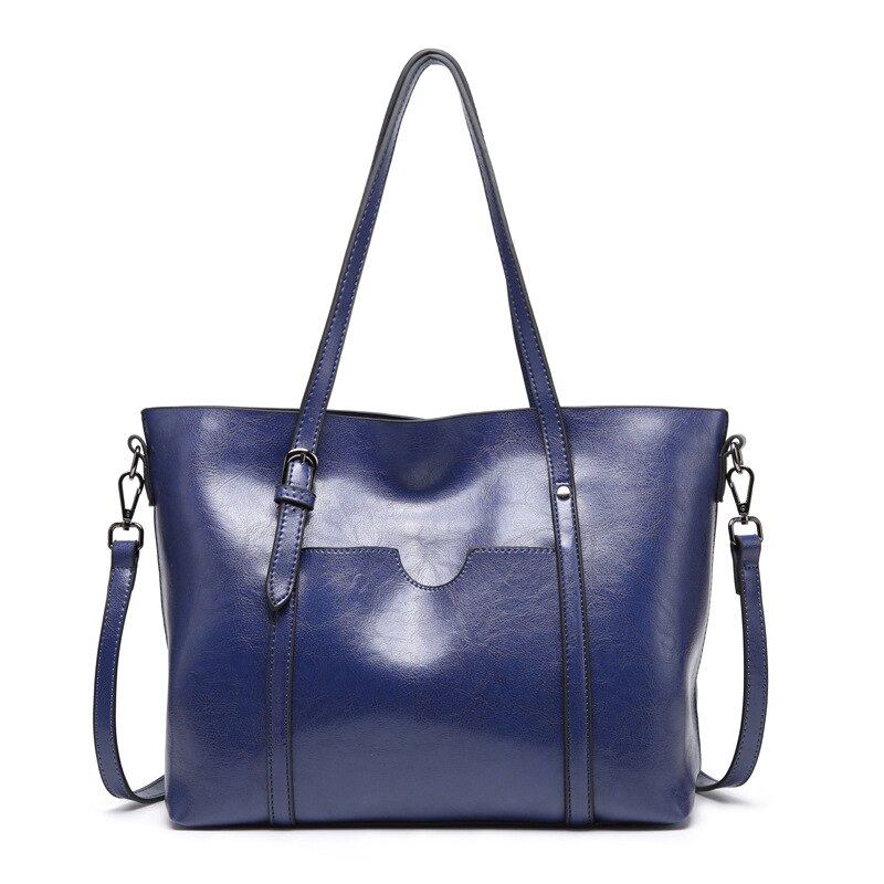 Hombro bolsa femenina de lujo del bolso de las mujeres bolsos de verano embrague sac mensajero vintage de cuero marrón grande tote bolsa: BLUE BAG