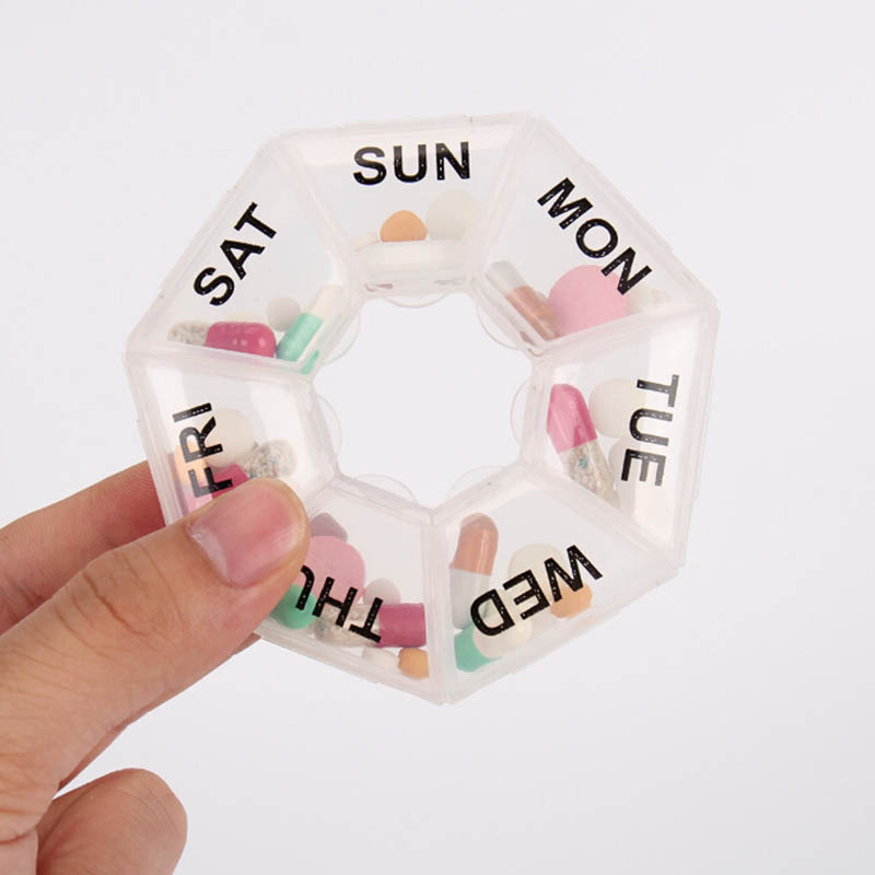 1pc 7 dagen medicijn pillendoos mini draagbare reisopslag vitamine doos soort tablet houder organizer container gevallen