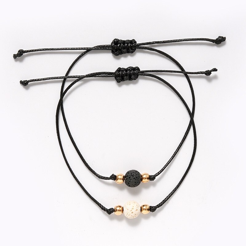 Blast Pinky Promise pulsera Bola de aceite esencial Tarjeta de piedra volcánica pulsera de pareja. Dijes de para pulseras a granel