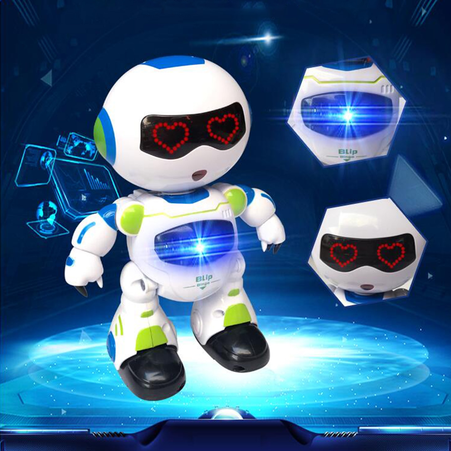 Remote Control Robot Christmas Electronic RC Learning Toddler Intelligent Action Dancing Toys Music Lights Kids Boys Girl