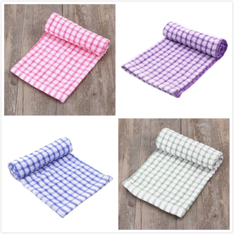 1pc premium handdoeken, katoenen vaatdoeken, zeer sterke absorberende keukendoeken, theedoeken voor thuis, winkel 40 x 27cm -  paars/roze/blauw/groen: Paars