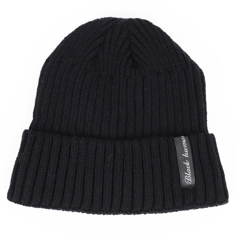 Gorro de invierno para hombre , gorro de punto grueso de terciopelo con etiqueta de letras para invierno para hombre y mujer, gorro grueso para exteriores, grueso, informal para hombre
