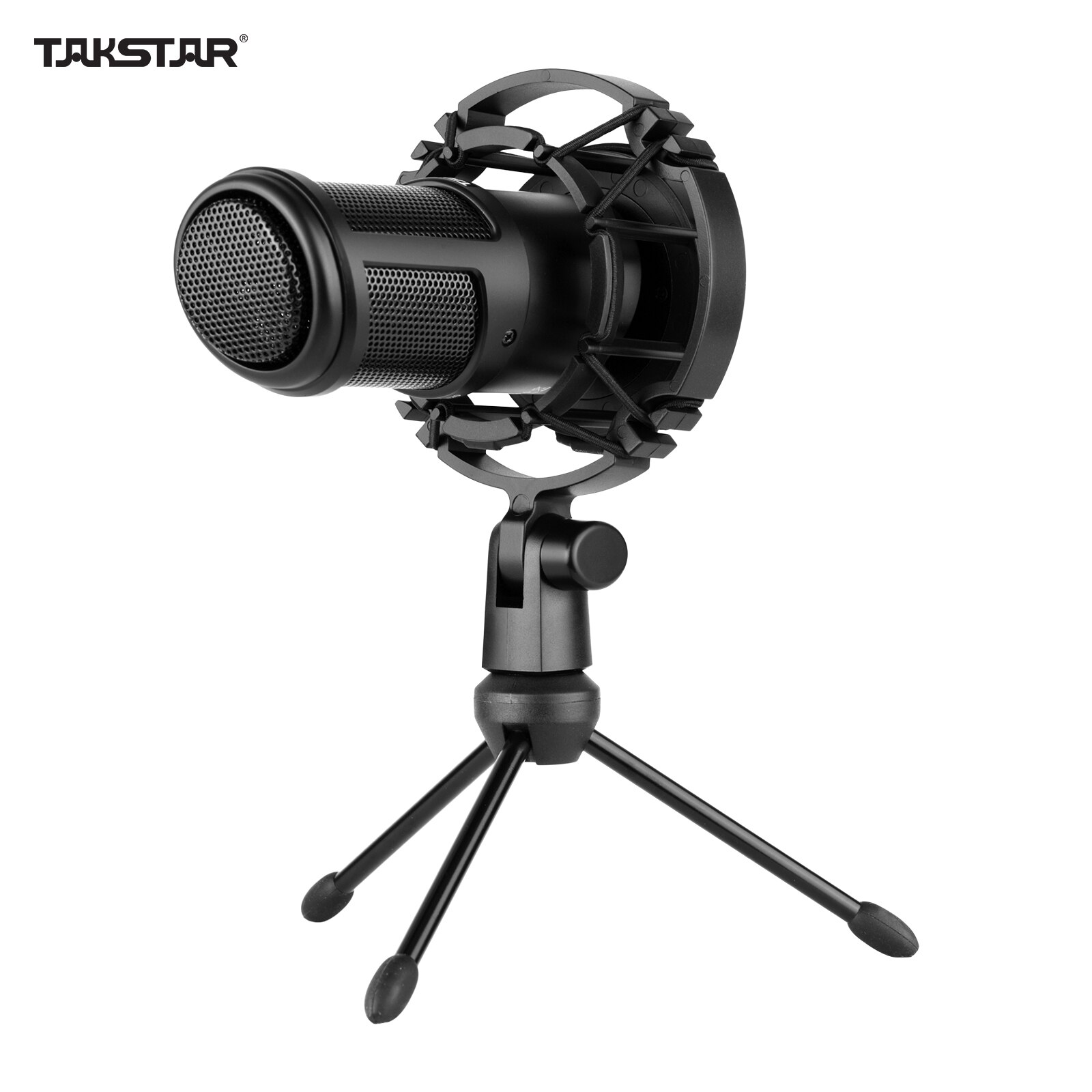 TAKSTAR PC-K320 Side-address Microphone Wired Condenser Mic Cardioid Pickup Pattern with Shock Mount and Tripod for Recording