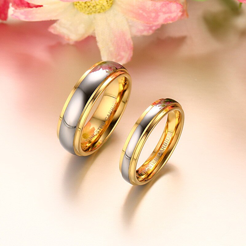 VNOX Wolfraam Carbide Trouwring - 4mm/6mm Breedte - Gepolijste Rand - Romantisch voor Dames & Heren
