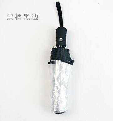 8 rippe transparent regenschirme voll automatische klapp dach für weibliche frauen klar sonnenschirm kompakte outdoor regen paraguas YS004: A black