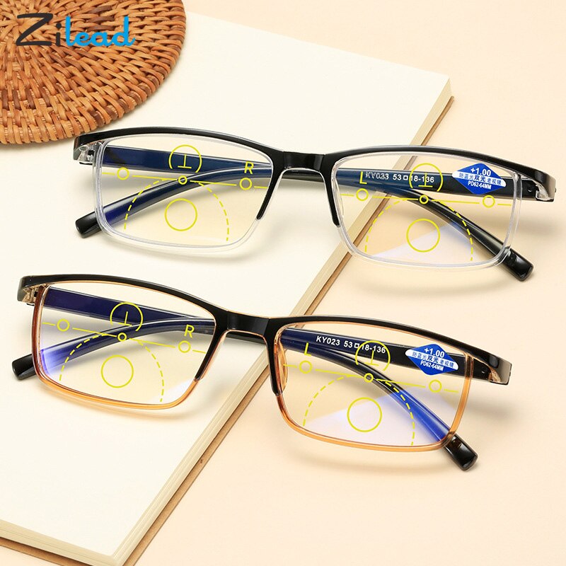 Zilead-gafas de lectura con zoom inteligente para hombre y mujer, lentes de lectura con enfoque múltiple, ligeras, cómodas, con montura TR90, unisex