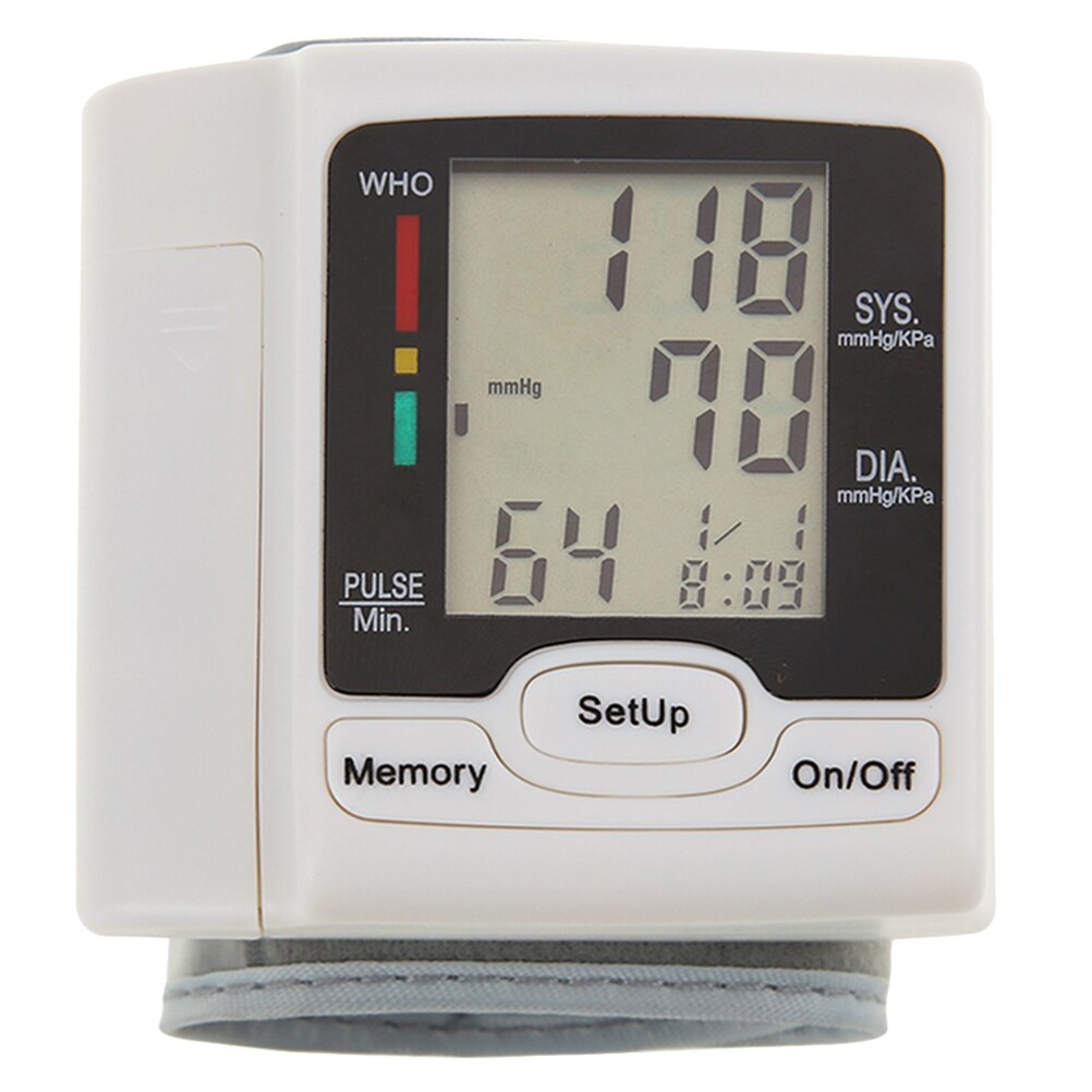 Automatische Pols Digitale Bloeddrukmeter Elektronische Manometer Bloeddrukmeter Pulse Gauge Zonder Batterij (Wit)