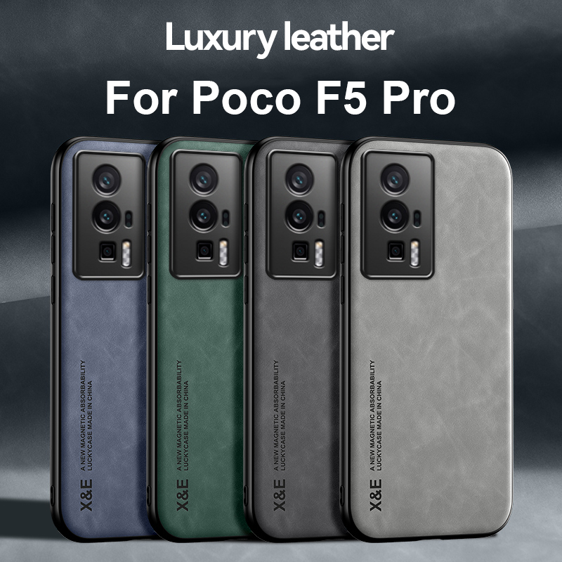 Funda de cuero con textura de piel de oveja para POCO F5, carcasa trasera a prueba de golpes para teléfono Xiaomi Poco F5 Pro 5G