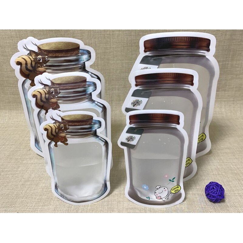 Bottle Shape Thick Reusable Zip Lock Storage Sealed Packaging Vacuum Bags Snack Storage Bags _WK