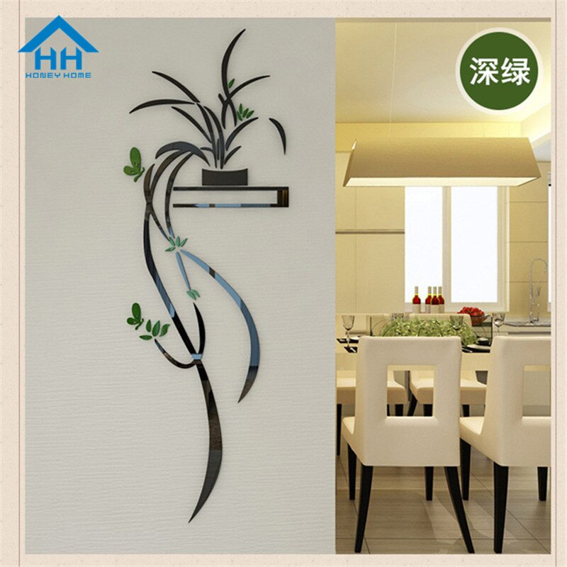 3D acrylique orchidée fleur autocollant mural auto-adhérence décor à la maison salon TV fond stickers muraux décorations murales
