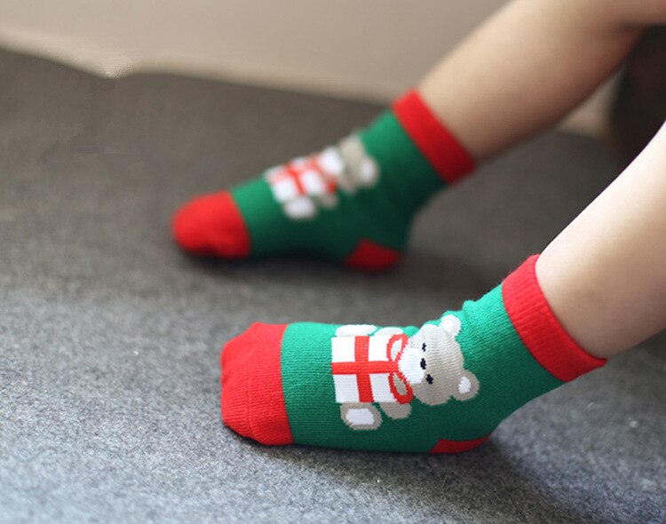 Chaussettes bébé pour le jour de noël, chaussettes enfants en coton pour l'automne hiver 1-10 ans chaussettes enfants