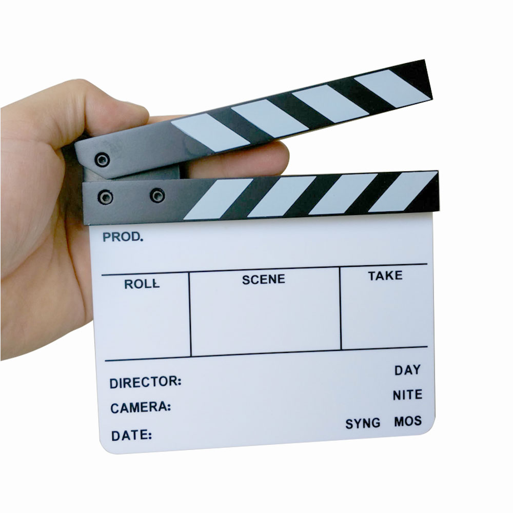 Studio Camera Fotografie Video Acryl Kleine Duig Dry Erase Directeur Film Film Clapper Board Slate (6.3x5.5" /16x14 cm)