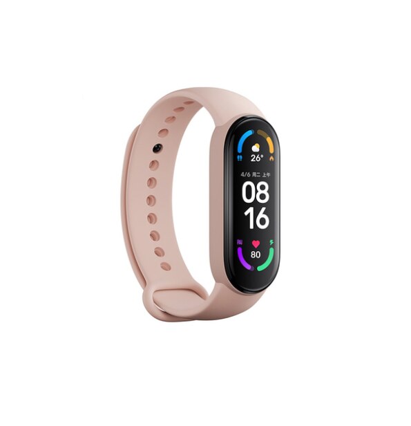 100% Originele Xiaomi Mi Band 6 Band Accessoire Siliconen Polsband Vervanging Zachte Tpu Xiaomi Armband 5 Kleur Voor Miband 6: Pink