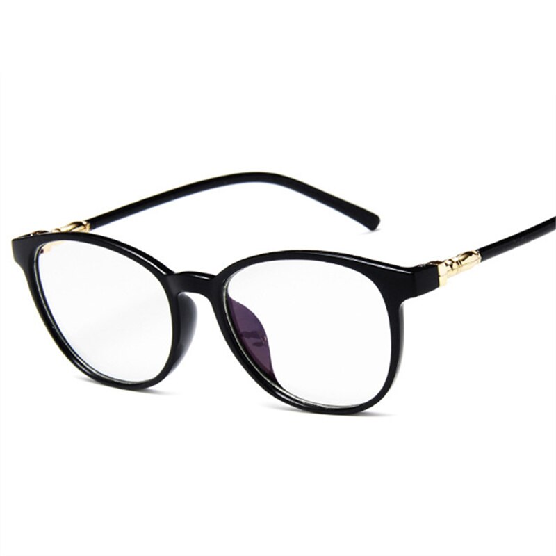 Oval Oversized Men Women Glasses Frame Transparent Optical Vintage Spectacle Round PC Retro Over Sized Myopic Frames: Black