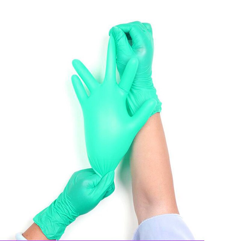 Green Disposable Gloves 100 20 50 Pcs Synthetic Nitrile Gloves Small Large Man Woman Home Work Safety S M L Latex Powder Free