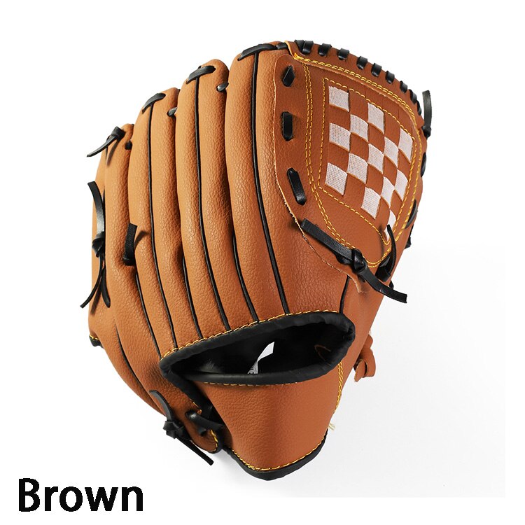 baseball glove leather Pitchers Infielder baseball gloves PU hand gloves for kids Teenager Adult: Brown / 11.5 inches