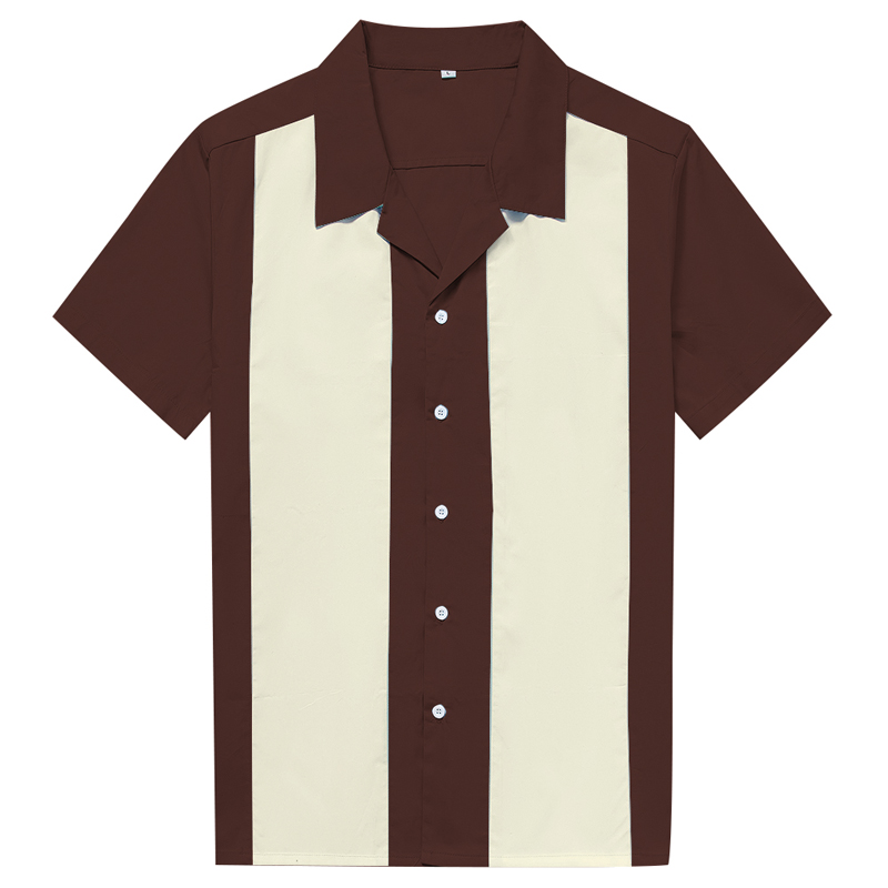 Felsen N rollen Hemden Männer Jahrgang 1950s Rockabilly Hemd Kurzarm Punk Rave Hemd Herren Hüfte hüpfen Nähte Männer hemd UNS größe: Cnl / L