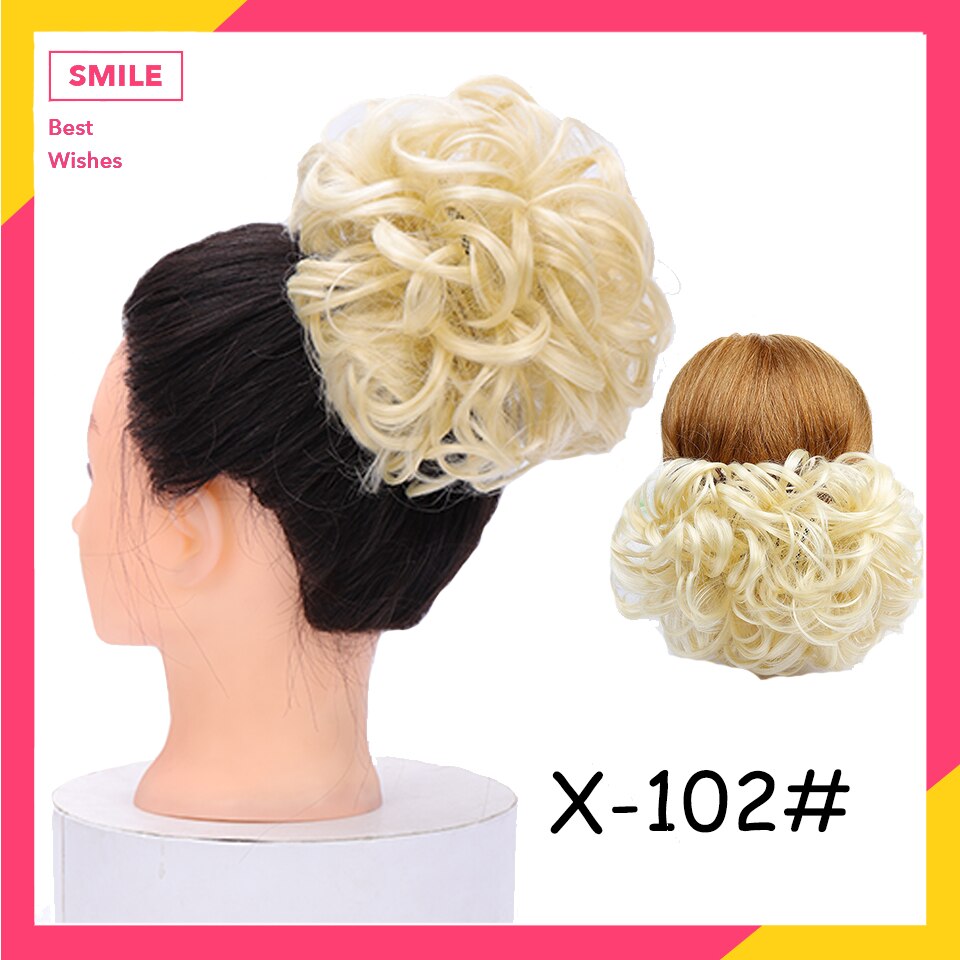 HUAYA ślubne na włosy kok fryzura włókno termoodporne peruka syntetyczna ze sznurkiem kręstożek chignon modne dodatki robić włosów: X-102