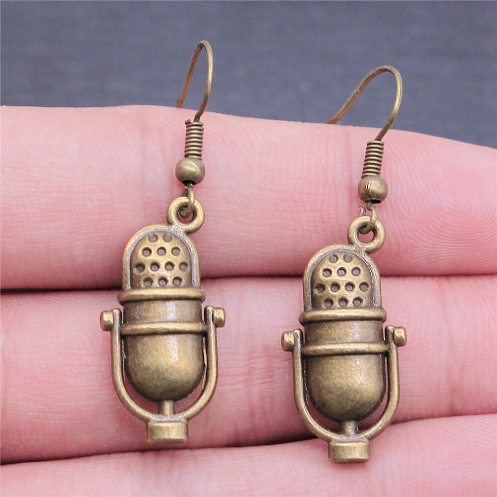 Musical Jewelry Earrings Musical Note Microphone Drum Guitar Violin Shaped Dangle Earrings For Girls Women