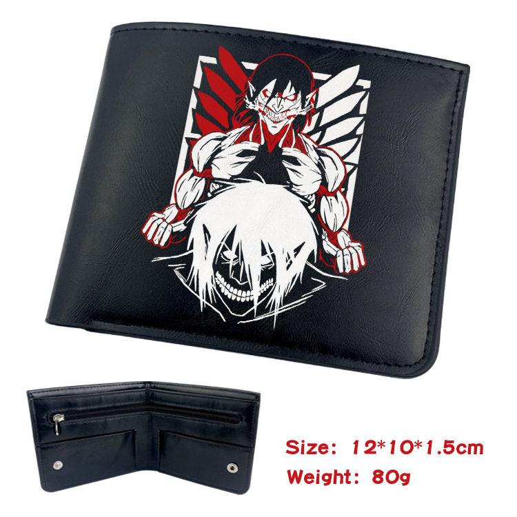 Attack on Titan Animation Derivative Portable Folding Wallet Short Coin Purse with Card Holder: Ivory