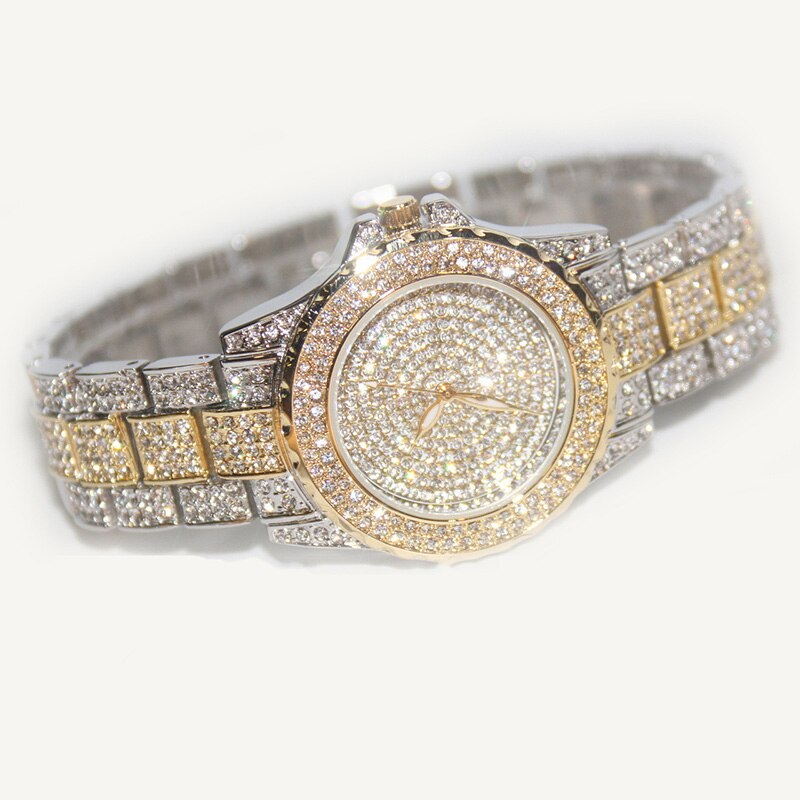 Luxe Vrouwen Strass Horloges Goud Zilver Horloge Dames Quartz Horloges Valentijn Cadeau: 03