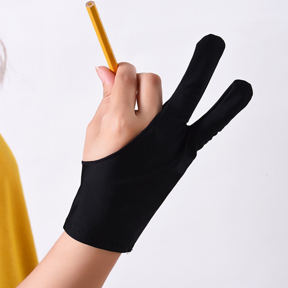 1Pcs Polyester Anti-Fouling Two Finger Glove for Artist Drawing Pen Graphic Tablet Pad