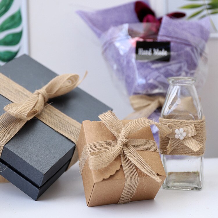 5 meter 6mm-38mm naturlig vintage jute säckväv band gör-det-själv bröllopsbälte rem florism födelsedagsfest juldekoration hantverk