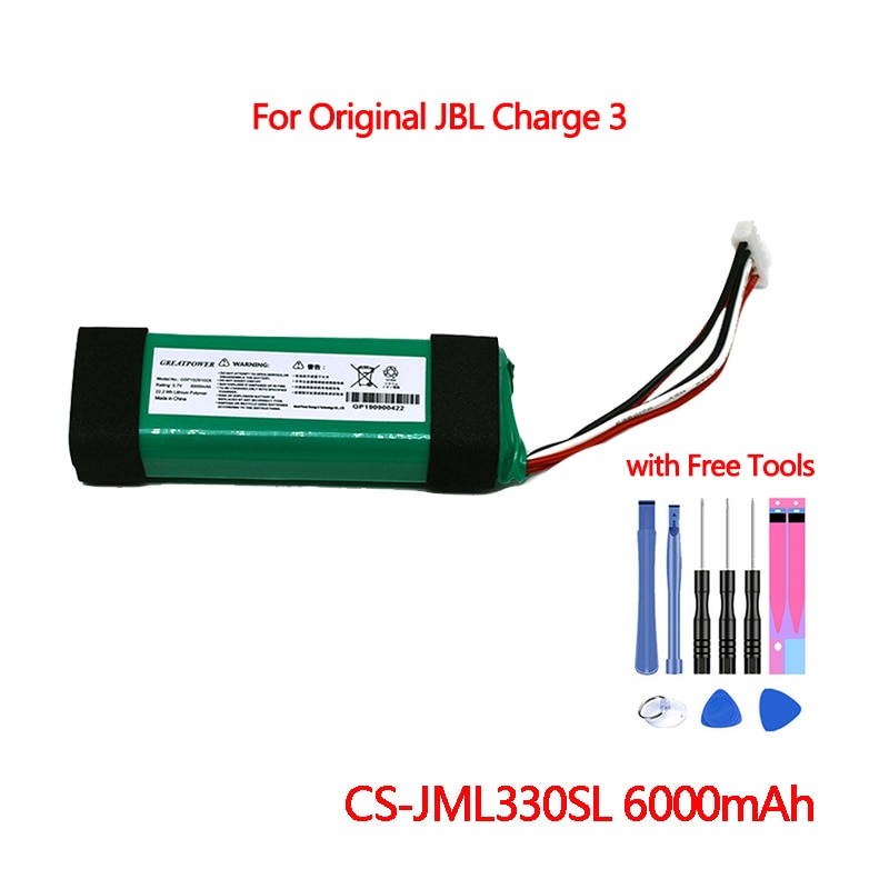 CS-JML330SL de batería de Altavoz Bluetooth para JBL Charge 3 GSP1029102A, baterías recargables originales, batería más nueva de 6000mAh