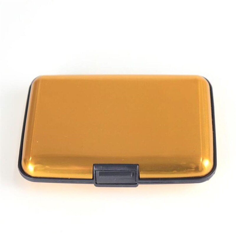 Funda rígida de aluminio para tarjetas de crédito, protector de escaneo Anti RFID para tarjetas de crédito, tarjetero femenino: Oro