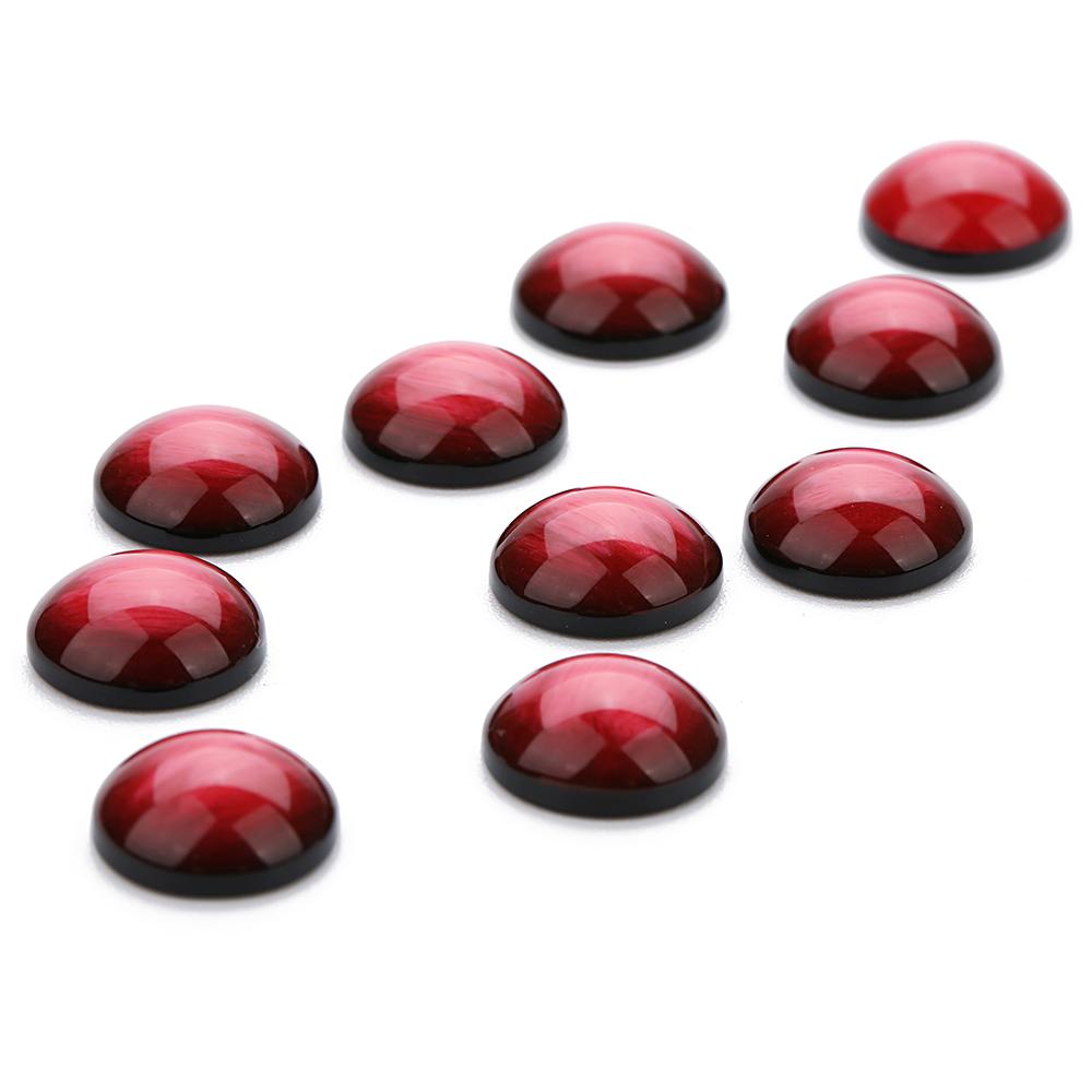 30 pcs/lot 12mm résine ronde cristal Cabochon Flatback fait à la main Cabochon ajustement Base anneau pendentif réglage pour les résultats de bijoux: red