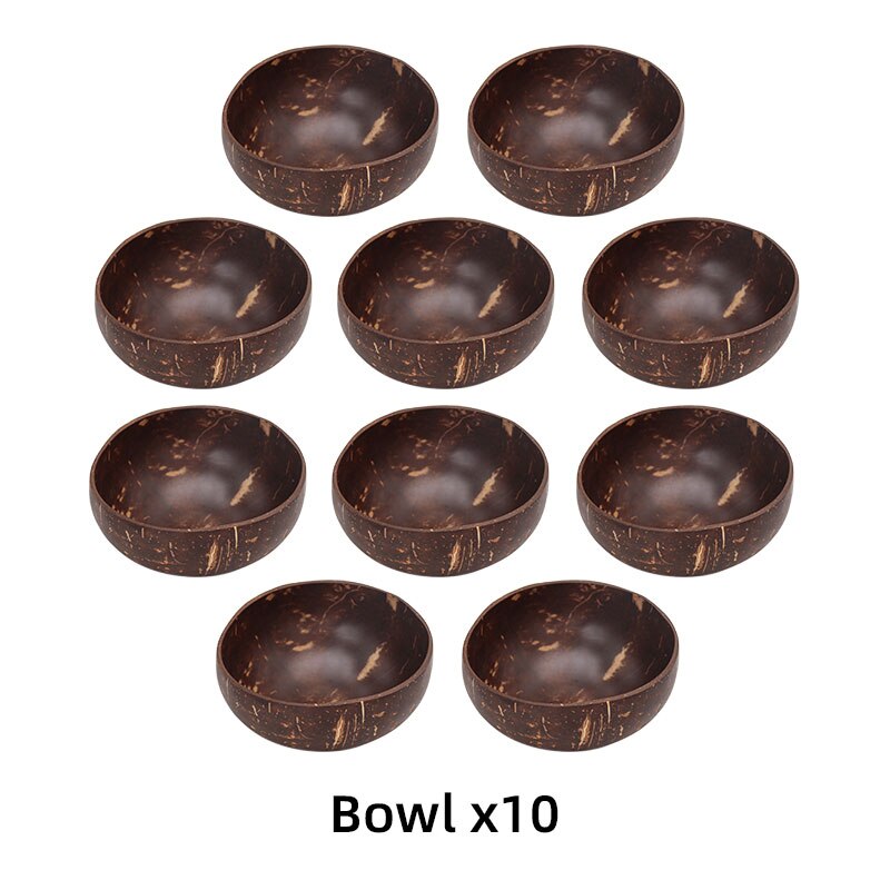 Vaisselle vajilla de coco de ramen, cuencos completos de platos, bol frutero, vajilla de madera, platos de cocina, fideos completa de platos frutero tazones ensaladera aperitivos para comer pipas y cascaras cáscaras: 10 bowl