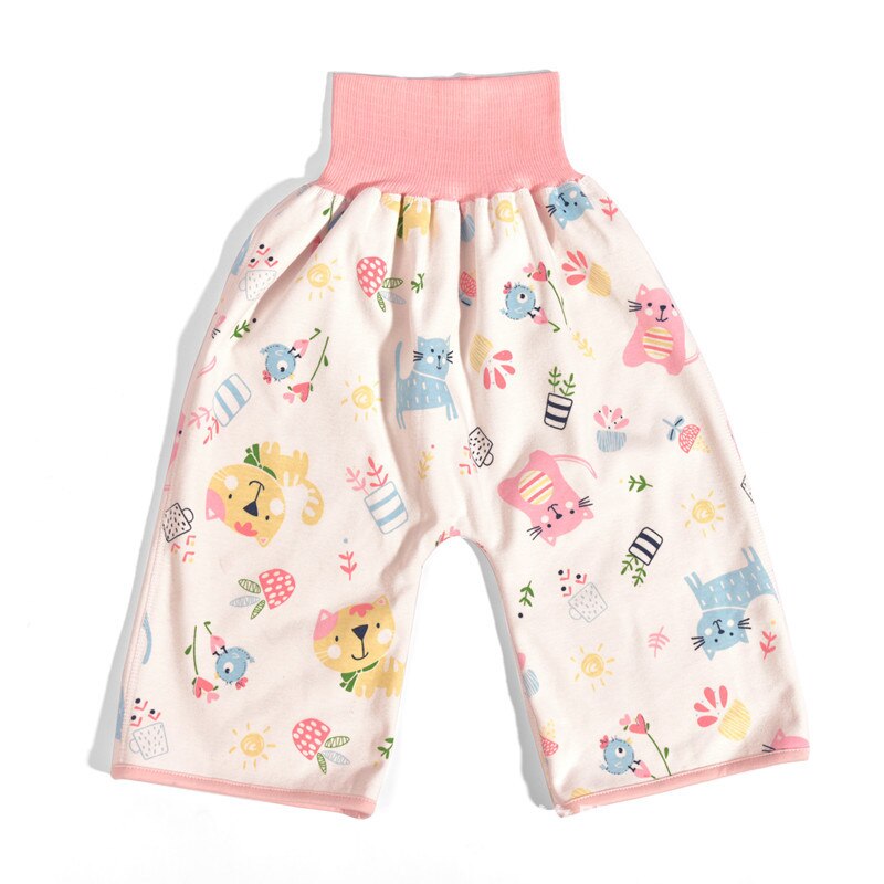 Prevent Baby Bedwetting Pure Cotton Baby Skirt for Prevent Urine Leakage 2 in 1 Toilet Learning Pants Reusable Washable Skirts: C / 0-2T