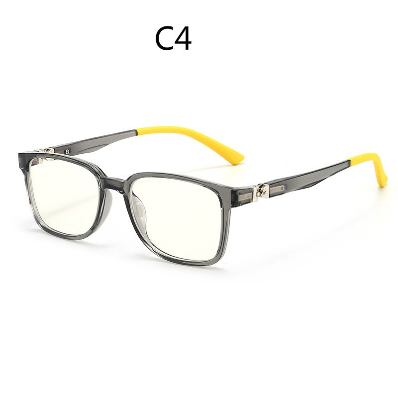 Gafas de luz azul con bloqueo para niños y niñas, lentes transparentes TR90 con marco de silicona suave, UV400,: C4
