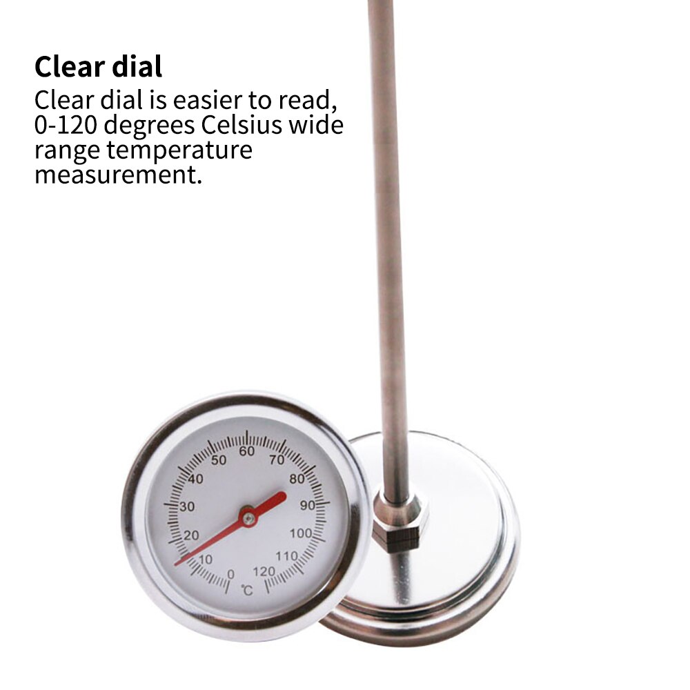 new20 Inch 50cm Length Compost Soil Thermometer Premium Food Grade Stainless Steel Metal Measuring Probe Detector
