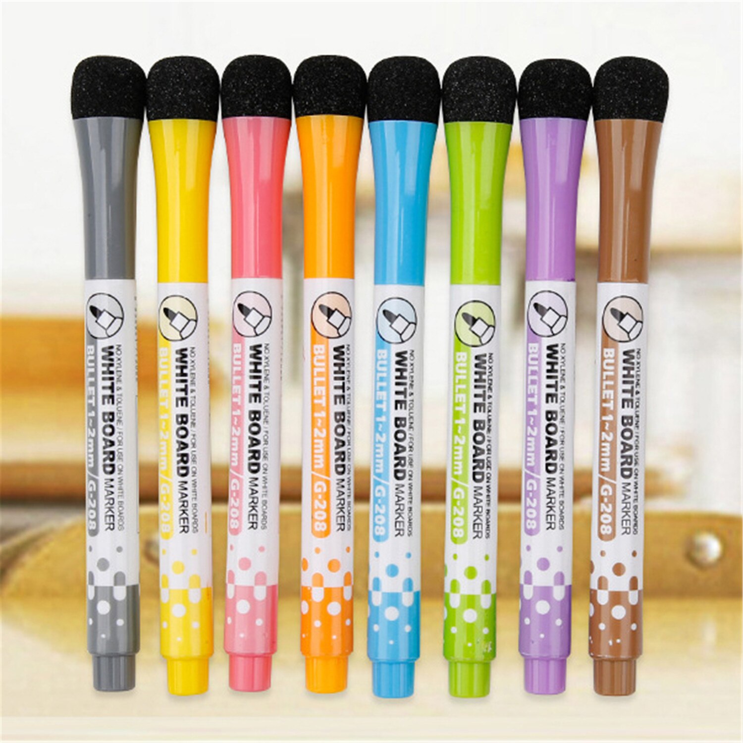 Whiteboard Pen, 8 Stks/partij Magnetische Tekening En Opname Whiteboard Markers Pen Magneet Uitwisbare Droog Kantoor Schoolbenodigdheden