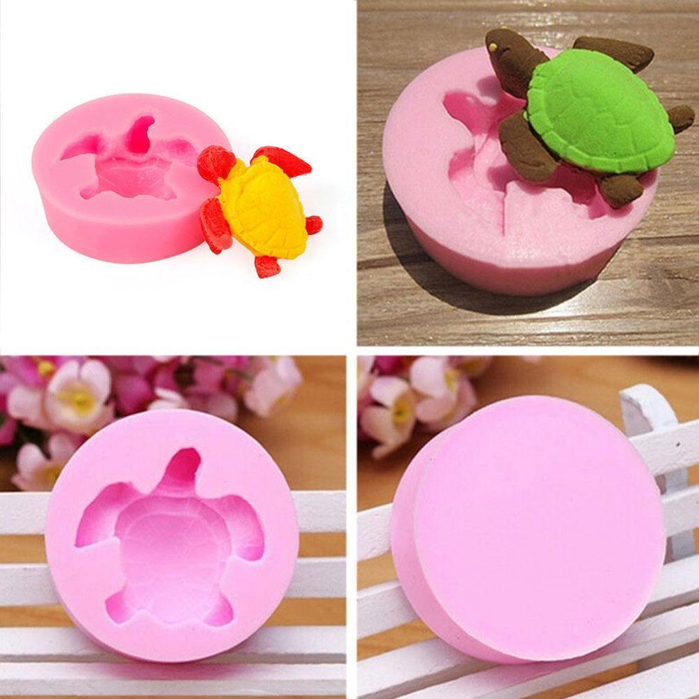 Sea turtle Shape Silicone Mold Cake Fondant Paste DIY Tortoise Soap Chocolate Gum molds Decorating Paste Mould Silicone Q2I9
