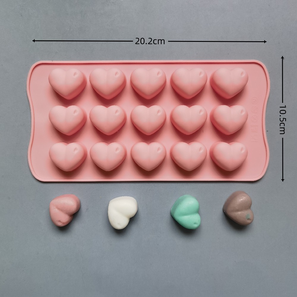 Molde de silicona en forma de corazón pequeño para pasteles, moldes de repostería de Chocolate, decoración para hornear DIY, molde de epoxi de cristal de cubitos de hielo de cocina, 55: Verde militar